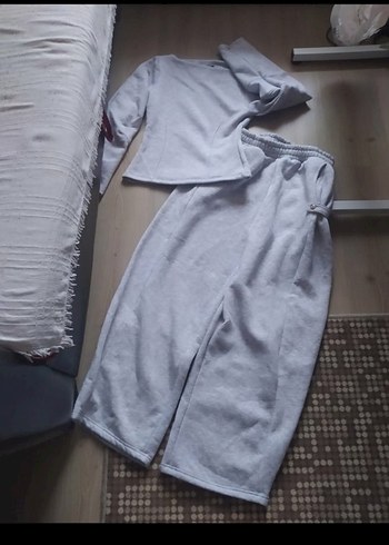 Gri sardonlu Rahat Kesim UNİSEX Eşofman Altı - Görsel 2