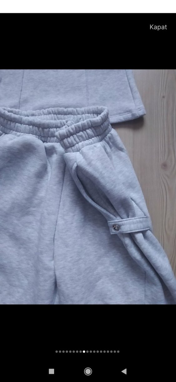 Gri sardonlu Rahat Kesim UNİSEX Eşofman Altı - Görsel 5