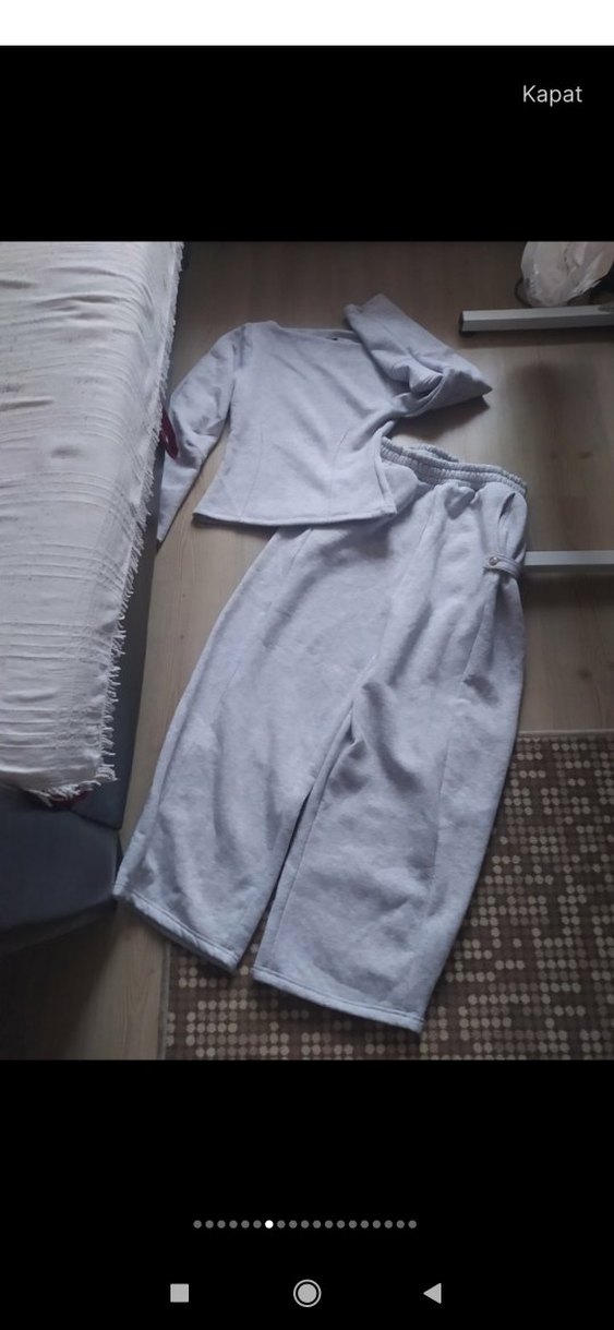 Gri sardonlu Rahat Kesim UNİSEX Eşofman Altı - Görsel 2