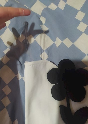 Beyaz, Siyah Çiçek Desenli Gotik triko bustiyer - Görsel 2