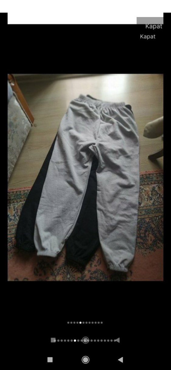 Gri Salaş Kesim SARDONLU Eşofman Altı UNİSEX - Görsel 2