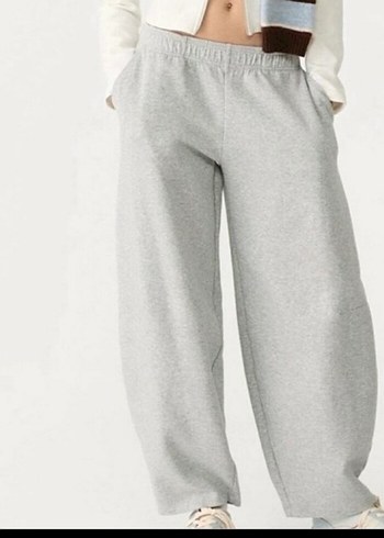 Gri Rahat Kesim Kadın Eşofman alt, simleri var ,SARDONLU - Görsel 6