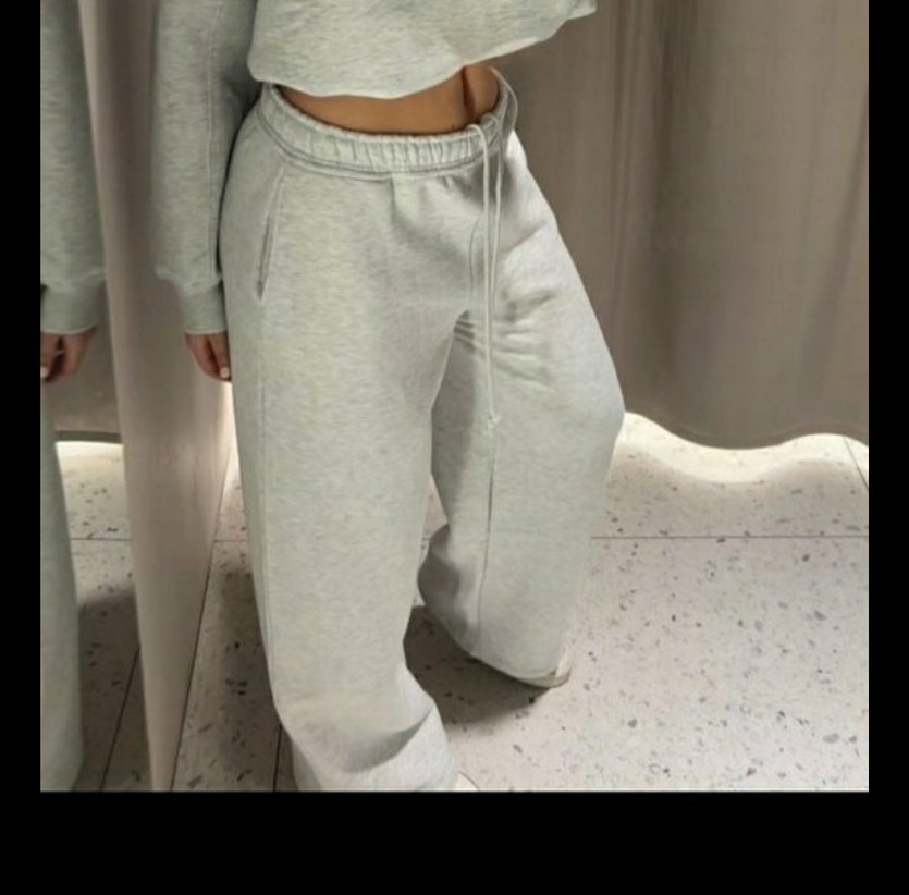 Gri Rahat Kesim Kadın Eşofman alt, simleri var ,SARDONLU - Görsel 2