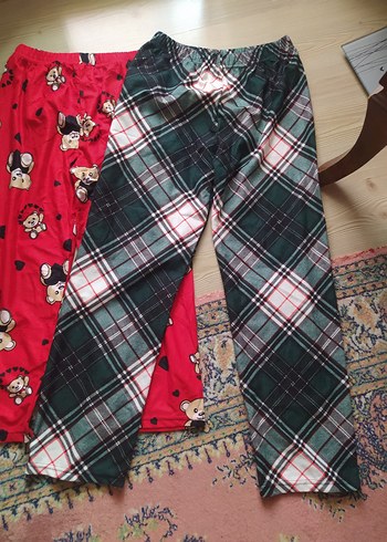 Renkli Desenli UNİSEX ince polar Pijama Altları-ADET FİYAT - Görsel 3