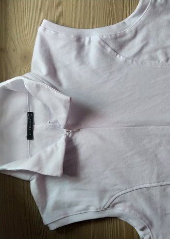 Beyaz Yüksek Yakalı Dar Kesim Kadın Ceket 100/100 pamuk - Görsel 11