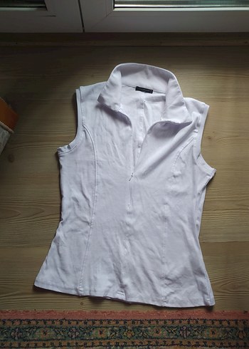 Beyaz Yüksek Yakalı Dar Kesim Kadın Ceket 100/100 pamuk - Görsel 8