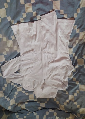 Beyaz Yüksek Yakalı Dar Kesim Kadın Ceket 100/100 pamuk - Görsel 12