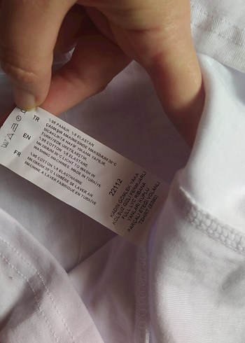 Beyaz Yüksek Yakalı Dar Kesim Kadın Ceket 100/100 pamuk - Görsel 9