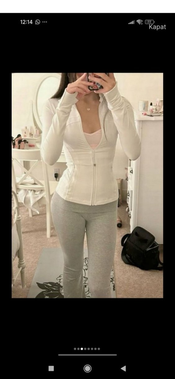Beyaz Yüksek Yakalı Dar Kesim Kadın Ceket 100/100 pamuk - Görsel 5
