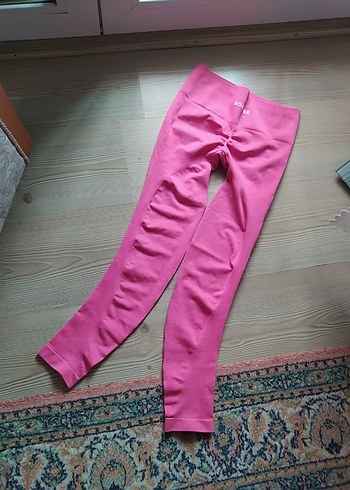 Pembe popo büzgülü toplayicili Spor Tayt - Görsel 2