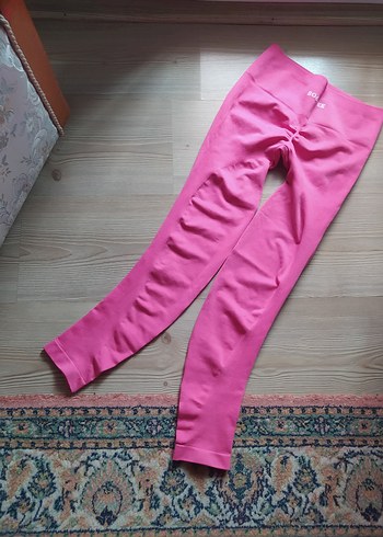 Pembe popo büzgülü toplayicili Spor Tayt - Görsel 9