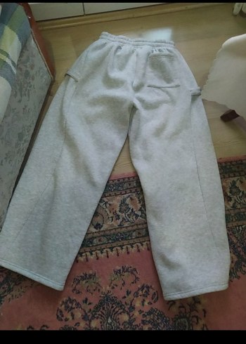 Gri Rahat Kesim Erkek ESKİTME DETAYLİ Eşofman SARDONLU - Görsel 4