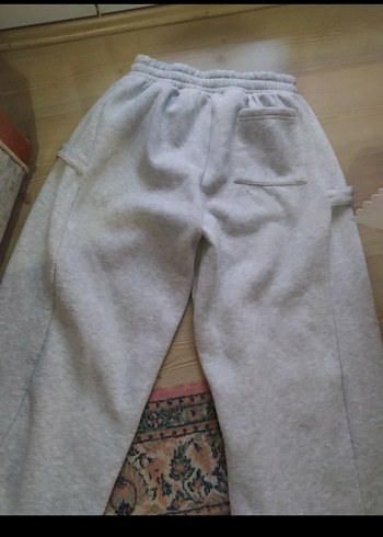 Gri Rahat Kesim Erkek ESKİTME DETAYLİ Eşofman SARDONLU - Görsel 5