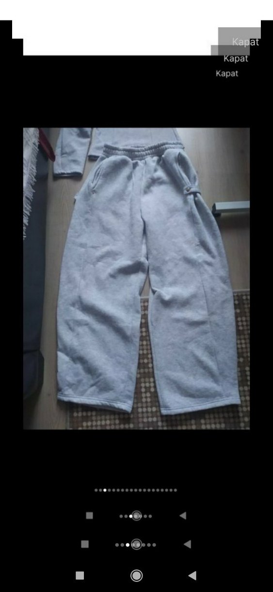 Gri Rahat Kesim Erkek ESKİTME DETAYLİ Eşofman SARDONLU - Görsel 2