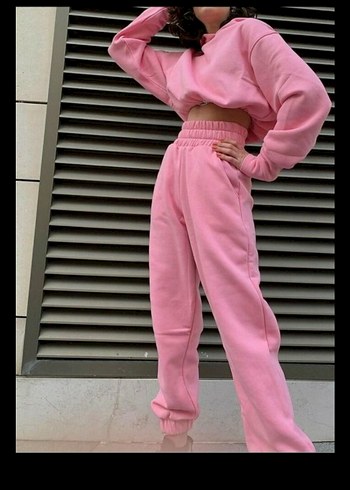 Pembe 3iplik SARDONLU KİSLİK Kadın Eşofman Altı - Görsel 2