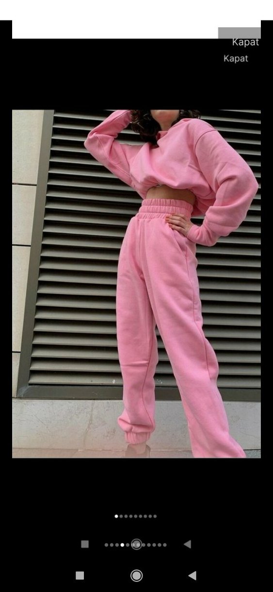 Pembe 3iplik SARDONLU KİSLİK Kadın Eşofman Altı - Görsel 2