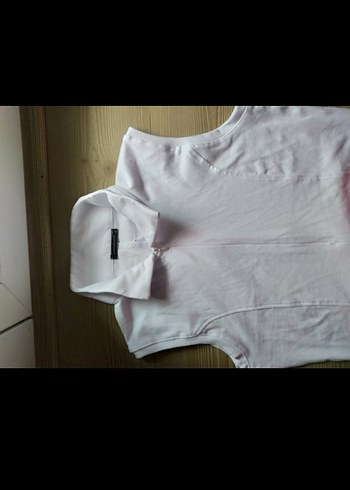 Beyaz Kolsuz pamuk  Gömlek Hırka ceket - Görsel 4