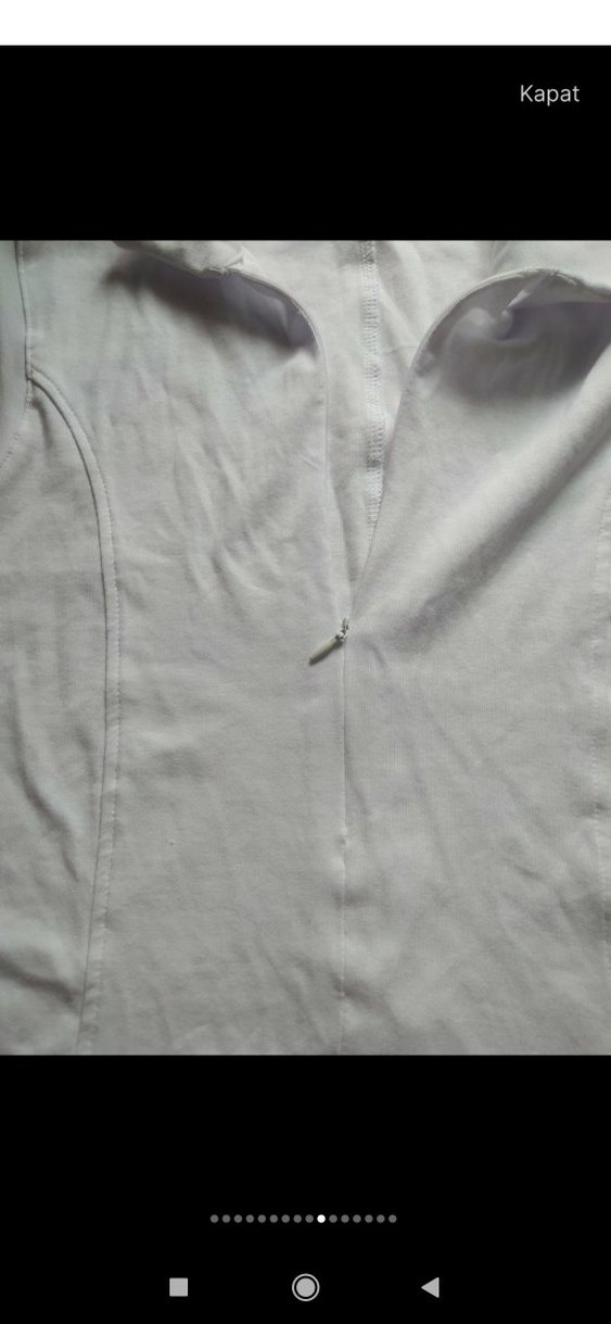 Beyaz Kolsuz pamuk  Gömlek Hırka ceket - Görsel 2