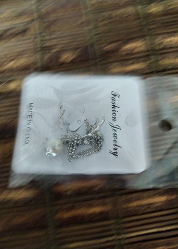 gümüş geyik başı Taşlı Kadın Broş - Görsel 4