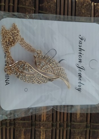 Melek kanadi Detaylı Altın Renkli Broş - Görsel 2