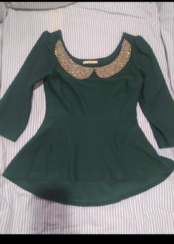 Siyah  VOLONLU Midi Bluz - Görsel 3