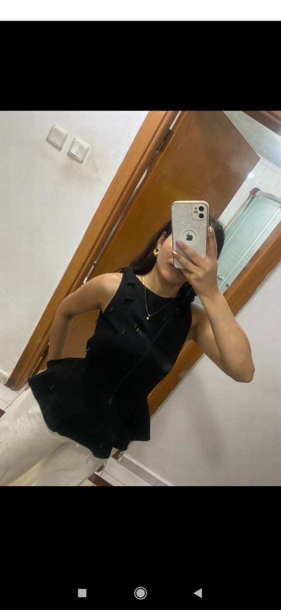 Siyah  VOLONLU Midi Bluz - Görsel 2