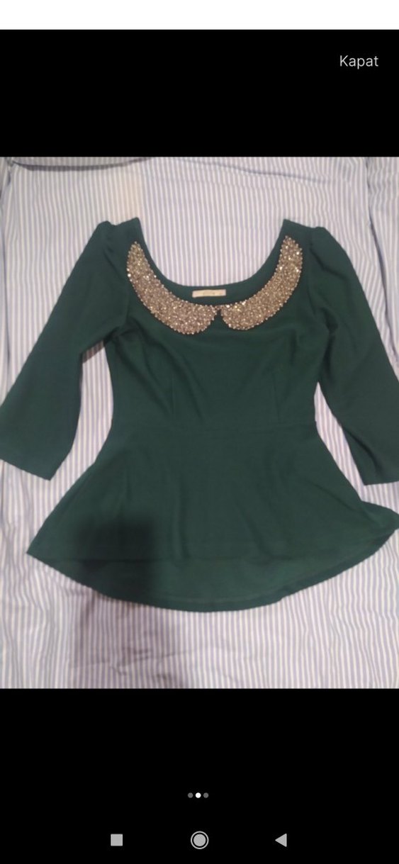 Siyah  VOLONLU Midi Bluz - Görsel 4