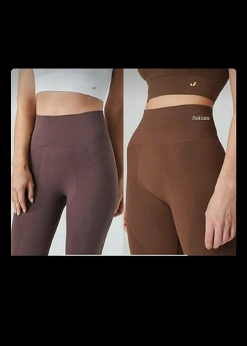 Kahverengi Kadın Spor Tayt-popo kaldıran model - Görsel 6