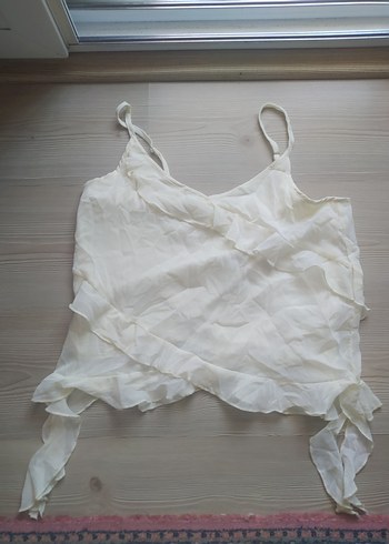 Butter yellow LOLİTA firfirli Askılı Bluz