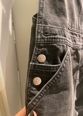 m Beden siyah Renk Siyah Denim Kadın Uzun Askılı Tulum
