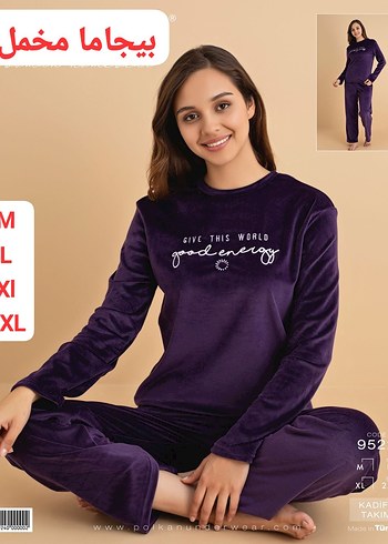 Kadın Mor Uzun Kollu Rahat Pijama Takımı