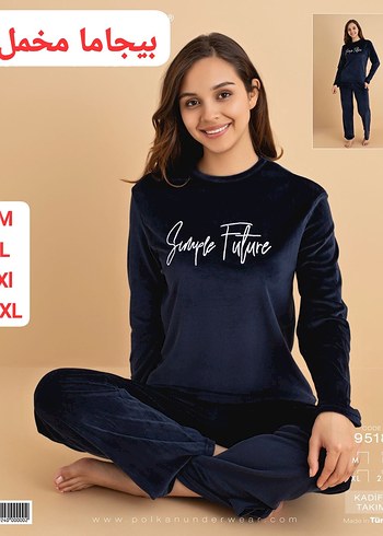 Lacivert Kadın Uzun Kollu Rahat Pijama Takımı