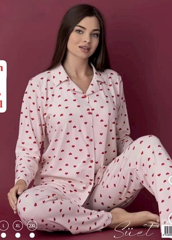 Penti Gri Puantiyeli Uzun Kollu Kadın Pijama Takımı