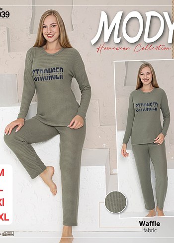 Gri Uzun Kollu Rahat Kadın Pijama Takımı