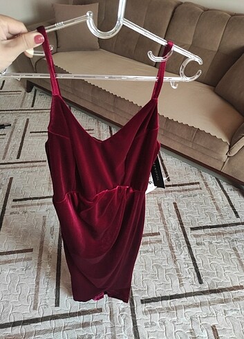 s Beden bordo Renk Elbise