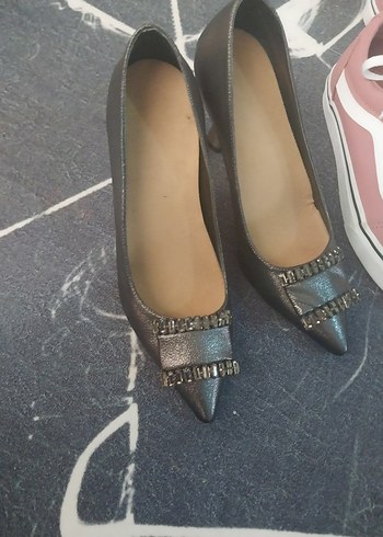 38 Beden Bej Süet Stiletto Kadın Topuklu Ayakkabı
