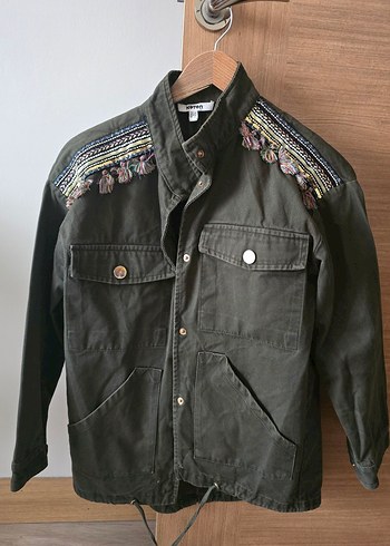 Nakışlı Bohem Düğmeli Kadın Ceket - Görsel 5