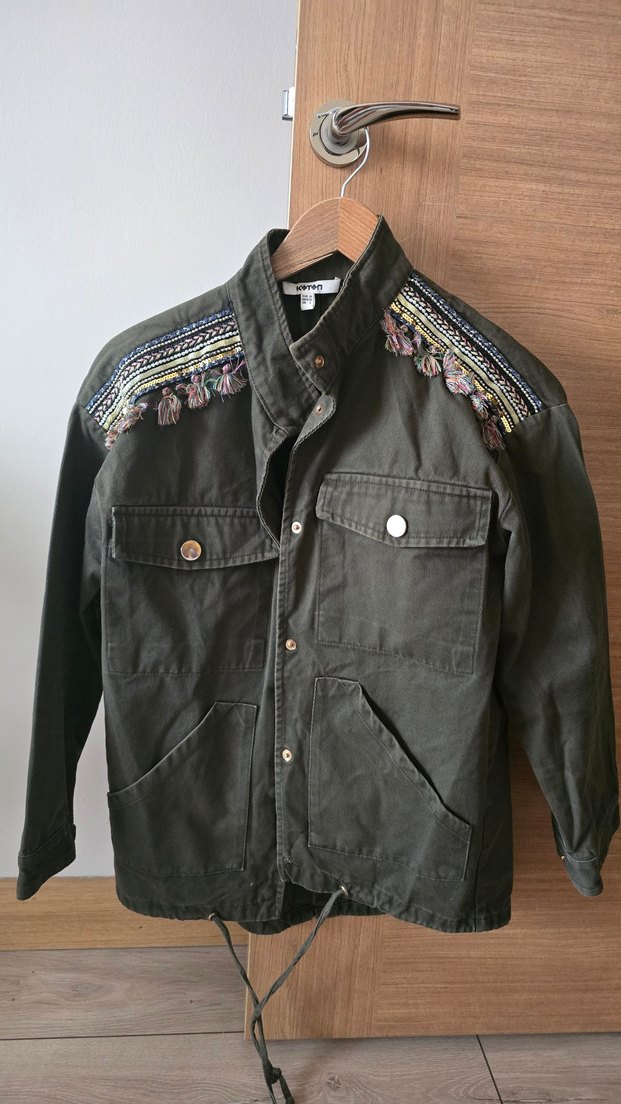 Nakışlı Bohem Düğmeli Kadın Ceket - Görsel 5