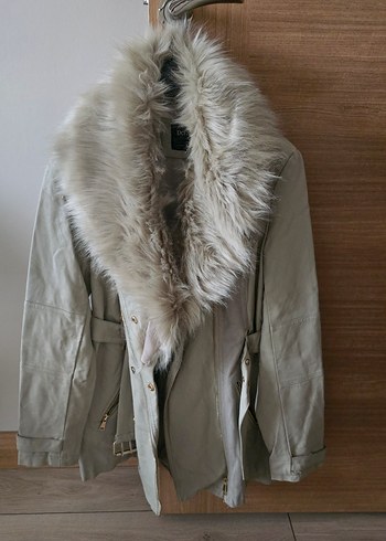 Kürk Detaylı Bej Süet Kadın Ceket - Görsel 2