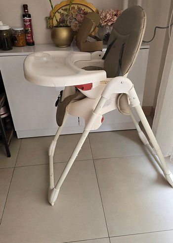 Prego Beyaz-Gri Bebek Mama Sandalyesi - Görsel 3