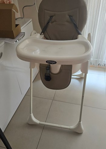 Prego Beyaz-Gri Bebek Mama Sandalyesi - Görsel 8