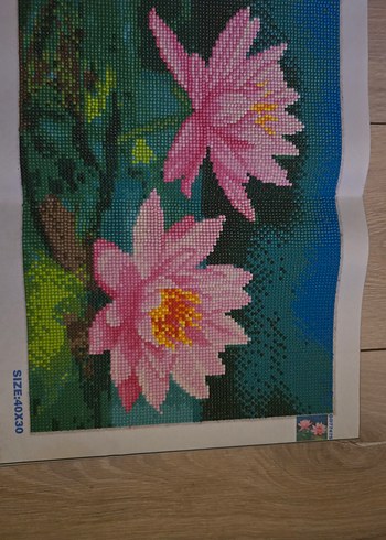 40x30 cm Renkli Pembe Çiçek Puzzle - Görsel 2