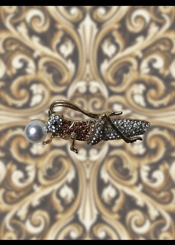 Boncuk İşlemeli Çekirge Broş - Görsel 2