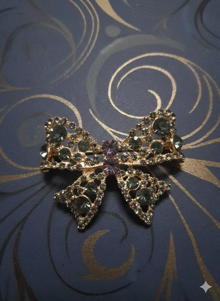 Taşlı Fiyonklu Gotik Broş - Görsel 2