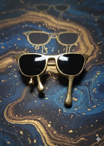 Altın Renkli Güneş Gözlüğü Broş - Görsel 2