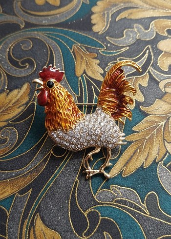 Renkli Payetli Horoz Broş - Görsel 2