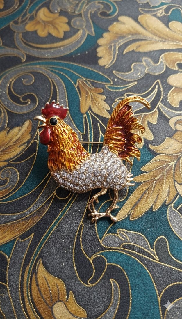 Renkli Payetli Horoz Broş - Görsel 2