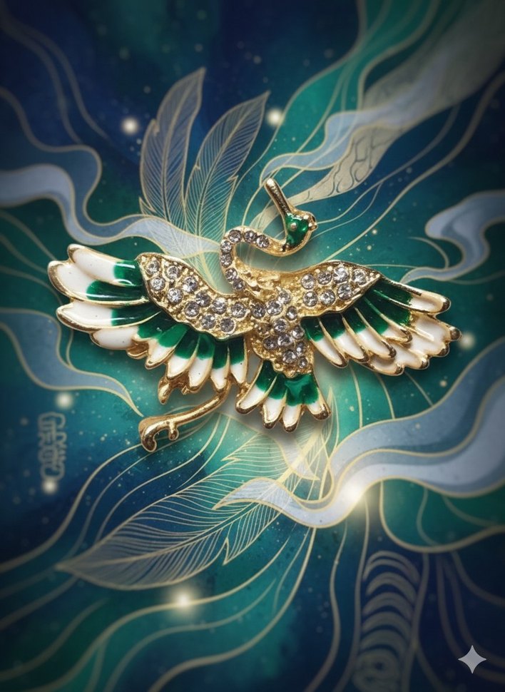 Renkli Turna Kuşu Broş - Görsel 2