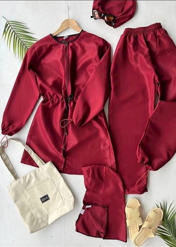 Bordo Mini Kadın Takım - Rahat Kesim
