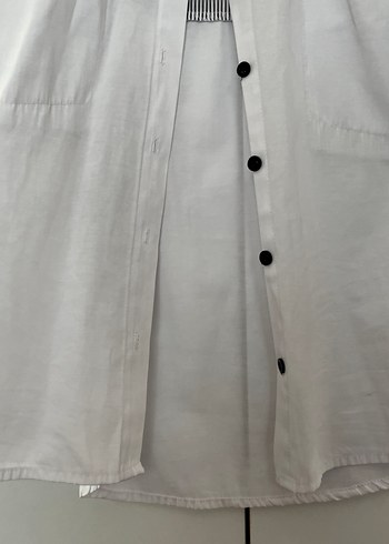 Düğmeli Beyaz Kadın Gömlek - Görsel 7